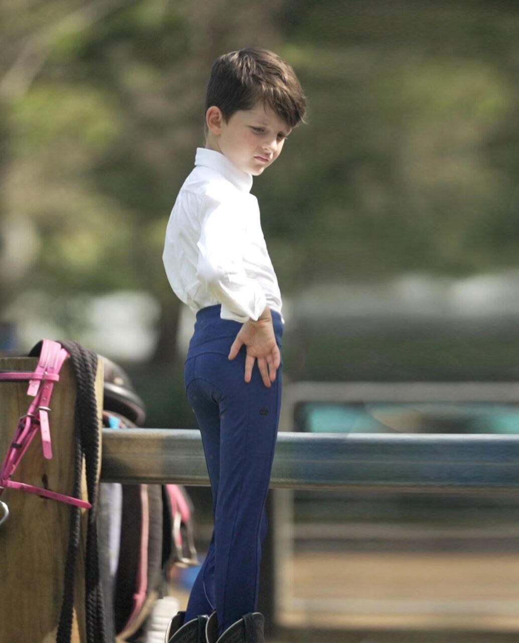 Kids Classic Navy Tights - Crown Equestrian
